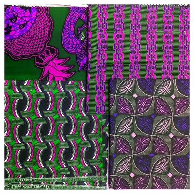 Tejido de cera africana de algodón 100% para patrón de vestido BATIK Ankara Design Impresión de cera