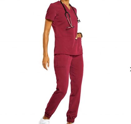 TWILL Patrón Poliéster/Rayon Spandex Enfermería Escrubs Médicos Tejido para Uniforme de Hospital