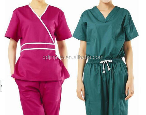 TWILL Patrón Poliéster/Rayon Spandex Enfermería Escrubs Médicos Tejido para Uniforme de Hospital