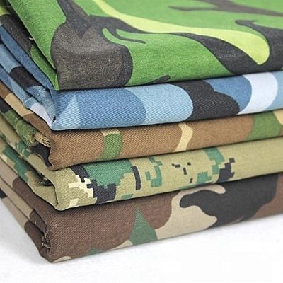 Tejido de mezcla de algodón de poliéster para uniforme de camuflaje de peso medio y estilo TWILL