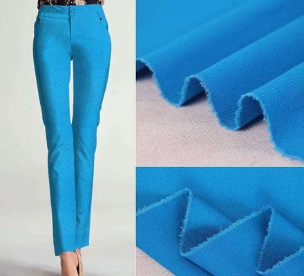 Tejido de poliéster de algodón para pantalones masculinos 250 gm Sólido teñido 97% algodón 3% spandex