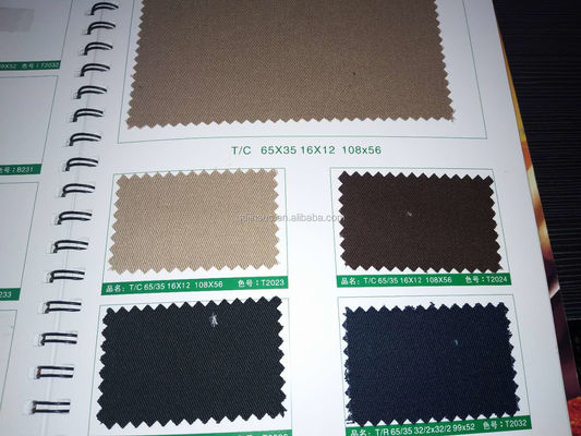 Industria de algodón poliestáreo de peso pesado 65*35 3/1 Tejido TC de perforación para el trabajo