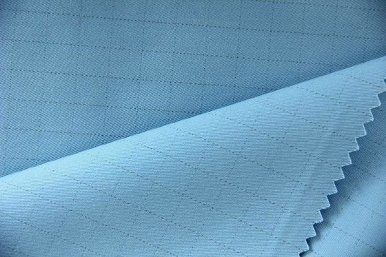 Tejido antistático de fibra de algodón conductor de poliéster con resistencia superficial 10 7-10 9