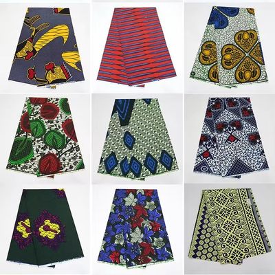 Tejido Kente para Ghana Impresión de cera 100% de algodón de anillos 57/58&quot; de ancho Ropa africana