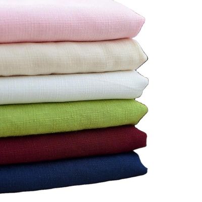 Tejido tipo lino de patrón SOLIDS 65% Tejido de poliéster para ropa de trabajo personalizada