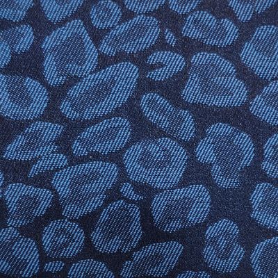 Tejido de denim de estiramiento de 4 vías, seco rápido y con patrón de leopardo