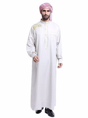 Vestido de estilo musulmán saudí de peso medio de hombre de tela de algodón